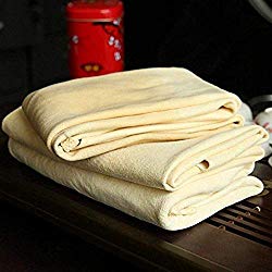 Trainshow Cleaning Chamois Shammy for Car, Natural Deerskin Leather Drying Cleaning Towel for Auto and Precision Instrument12.6”X20” (2-Pack)