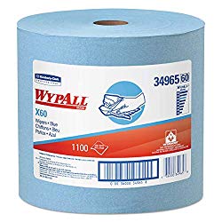 WypAll 34965 X60 Cloths, Jumbo Roll, 12 1/2 x 13 2/5, Blue, 1100/Roll