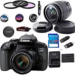 Canon EOS 800D/Rebel T7i Digital SLR Camera with 18-55 IS STM Lens Black – Deal-Expo Essential Accessories Bundle