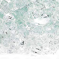 American Fireglass 10-Pound Fire Glass with Fireplace Glass and Fire Pit Glass, 1/4-Inch, Clear