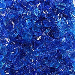 Celestial Fire Glass Crushed Fire Glass – Tropical Blue (1/2″ to 3/4″) | 10 Pound Jar