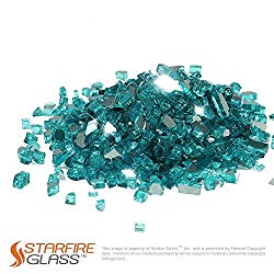 Starfire Glass 10-Pound Fire Glass 1/2-Inch Caribbean Blue Reflective