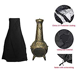 Chiminea Cover – Premium Outdoor Cover with Durable Waterproof 190T Polyster Material, Outdoor Garden Heater Cover UV Protective Chimney Fire Pit Cover