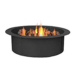 Sunnydaze 33 Inch Outside x 27 Inch Inside Fire Pit Ring/Liner, DIY Above or In-Ground, Durable Steel