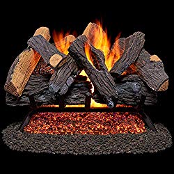 Duluth Forge Vented Natural Fireplace Set-24 in, 55,000 BTU, Heartland Gas logs 24 Oak
