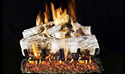 Real Fyre 30-inch Mountain Birch Vented Gas Logs Bundled with G45 Burner Kit (Natural Gas)