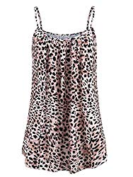 7th Element Womens Plus Size Cami Basic Camisole Tank Top (Leopard Print,XL)