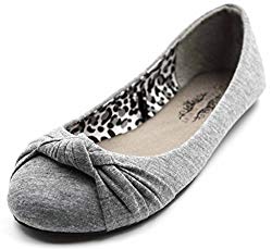 Charles Albert Women’s Knotted Slip on Ballet Flats in Grey Size: 9