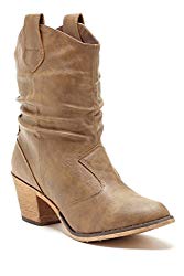 Charles Albert Women’s Modern Western Cowboy Distressed Boot with Pull-Up Tabs in Mocha Size: 7