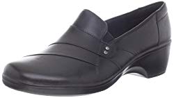 CLARKS Women’s May Marigold Slip-On Loafer Black Leather 8 M US