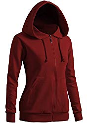 CLOVERY Women’s Casual Design Long Sleeve Hoodie Wine US L/Tag L