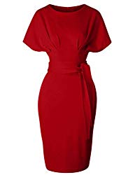 GownTown Women’s 50s 60s Vintage Sexy Fitted Office Pencil Dress Red