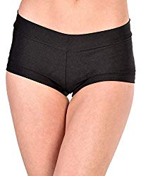 iHeartRaves Black Solid Rave Booty Shorts (Medium)