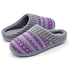 RockDove Sweater Knit Scuff Slippers for Women (9-10 B(M) US, Periwinkle)