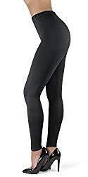 Satina High Waisted Leggings for Women | New Full Length w/Stretch Waistband | Ultra Soft Opaque Non See Through (OneSize, Black)