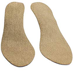 SoxsolS Antislip Cotton Flat Insert For Sockless Shoes Machine Washable Dryer Safe For Women Brown Size US 8 Euro 39