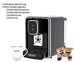 Kapsulyst Italian Coffee Maker and Tea Pot Machine – Espresso Capsule Machine with Tea Infuser – One Cup Cuban Coffee Maker and Tea Dispenser – Loose Leaf Tea Infuser – Kosher Certified Coffee