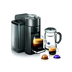 Nespresso A+GCC1-US-GM-NE VertuoLine Evoluo Deluxe Coffee and Espresso Maker with Aeroccino Plus Milk Frother, Graphite Metal (Discontinued Model)