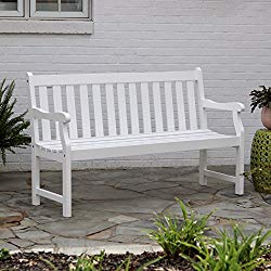 Décor Therapy FR8587 Outdoor Bench, White