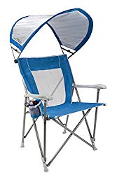GCI Outdoor Waterside SunShade Folding Captain’s Beach Chair with Adjustable SPF Canopy