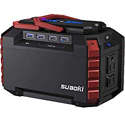 SUAOKI Portable Power Station, 150Wh Camping Generator Lithium Power Supply with Dual 110V AC Outlet, 4 DC Ports, 4 USB Ports, LED Flashlights for Road Trip Camping Travel Emergency Backup
