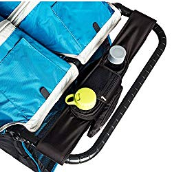 BEST DOUBLE STROLLER ORGANIZER for Smart Moms, Fits Both Double & Single Strollers, Deep Cup Holders, Extra Storage Space for iPhones, Wallets, Diapers, Books, Toys, The Perfect Baby Shower Gift!