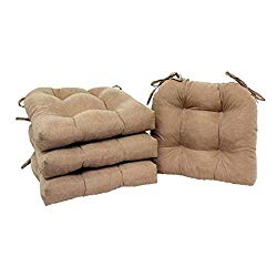 unbrand Set of 4 Chair Cushion Seat Pad Patio Outdoor Garden Dining Furniture with Ties (Brownstone)