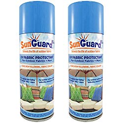 SUNGUARD Fabric UV Protectant and Sealant Spray (2 Pack) for Garden and Home Prevents Fading Spills & Stains