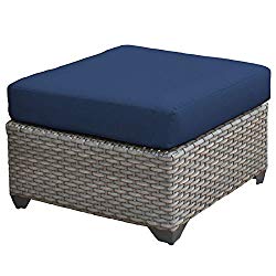 BOWERY HILL Patio Ottoman in Navy
