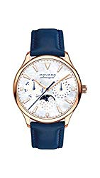 Movado Women’s Heritage Rose Gold Watch with a Printed Index Dial, Blue, Gold/White (Model 3650011)