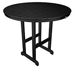 Trex Outdoor Furniture TXRBT248CB Monterey Bay Round Bar Table, 48-Inch, Charcoal Black