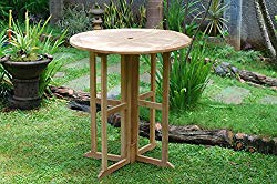 Windsor’s Premium Grade A Teak Nassau 39″ Round Dropleaf Bar Table,Use with 1 Leaf Up or 2, Makes 2 Different Tables,70lbs/43 H,World’s Best Outdoor Furniture,Teak Lasts A Lifetime! Assembled