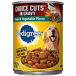 Pedigree Choice Cuts In Gravy Steak & Vegetable Flavor Adult Canned Wet Dog Food, (12) 13.2 Oz. Cans