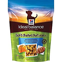Hill’s Ideal Balance Grain Free Dog Treats, Soft-Baked Naturals with Duck & Pumpkin Soft Dog Treats, Healthy Dog Treats, 8 oz Bag