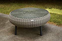 Tortuga Outdoor Round Low Wicker Table (Driftwood)