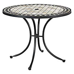 Laguna Black Outdoor Marble Patio Dining Table by Home Styles