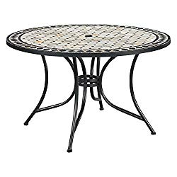 Marble Top Round Outdoor Dining Table by Home Styles