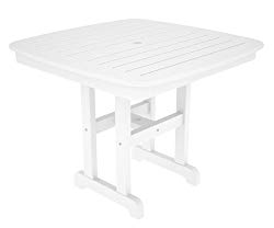POLYWOOD NCT37WH Nautical Dining Table, 37-Inch, White