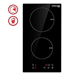 12″ Induction Cooktop, GASLAND Chef IH30BF 240V Built-in Electric Induction Cooker, 2 Burner 12 Inch Electric Induction Stove Top, Drop-in Sensor Control Induction Hob with Child Safety Lock and Timer