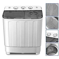 4-EVER Portable Washing Machine 17lbs Compact Twin Tub Washer and Dryer Combo for Apartments,Dorms,RV’s,College Rooms,Camping