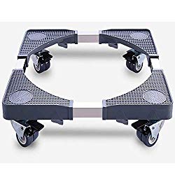 Adjustable Roller Washing Machine Base Portable Washer Dryer Stand Roller Refrigerator Dolly Pedestal Stand Cabinet with 8 Locking Rubber Swivel Casters