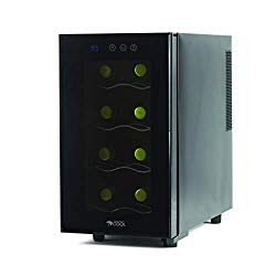 Commercial Cool CCWT080TB-Thermal Electric 8 Bottle Wine Cellar with Touch Panel Adjustable Thermostat and Digital Read Out, Black