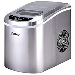 COSTWAY Ice Maker for Countertop, 26LBS/24H Portable & Compact Ice Maker Machine, Ice Cubes Ready in 6 Mins, Electric High Efficiency Express Clear Operation Control Panel with Ice Scoop (Silver)
