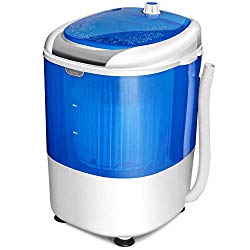 COSTWAY Mini Washing Machine with Spin Dryer, Electric Compact Laundry Machines Portable Durable Design Washer Energy Saving, Rotary Controller(Blue)