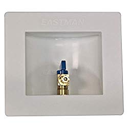 Eastman 60234 Pre-assembled Ice Maker Outlet Box, 1/2-Inch CPVC with Installed 1/4-Turn Ball Valve, White