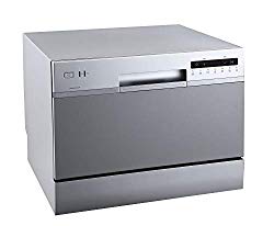 EdgeStar DWP62SV 6 Place Setting Energy Star Rated Portable Countertop Dishwasher – Silver