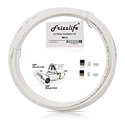 Frizzlife Ice Maker Fridge Water Line Installation Kit Fits For CuZn UC-200, Woder, APEC CS-2500, Frizzlife MK99 Braid Hose Connect Water Filter System-9/16″ Thread