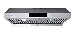 Hauslane | Chef Series 36″ Under Cabinet Range Hood, Stainless Steel | PS18 | Contemporary Modern Design 860 CFM, Touch Screen w/Digital Clock, Dishwasher Safe Baffle Filters, LED Lamps, 3-Way Venting
