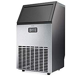 hOmeLabs Freestanding Commercial Ice Maker Machine – Makes 143 Pounds Ice in 24 hrs with 29 Pounds Storage Capacity – Ideal for Restaurants Bars, Homes and Offices – Includes Scoop and Connection Hose