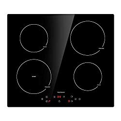 Induction Cooktop 4 Burner ECOTOUCH Electric Cooktop Built-in Induction Cooker 24 inch, Induction Stove Top Smoothtop Vitro Ceramic Surface with Booster Burner IB640